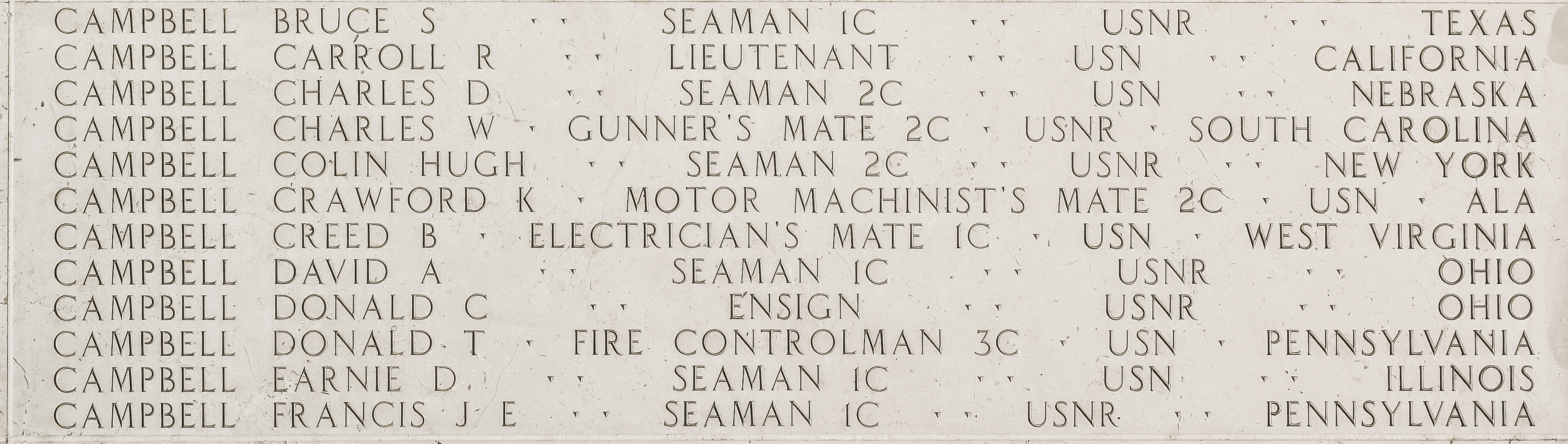 Charles D. Campbell, Seaman Second Class